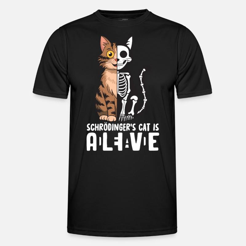 Schrödingers Katze Dead and Alive - Männer Funktions-T-Shirt - Schwarz