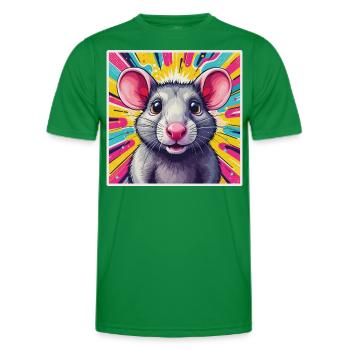 Pop Art Rat - T-shirt sport Homme - vert - Devant - AI Model Male 178 dark (178cm)