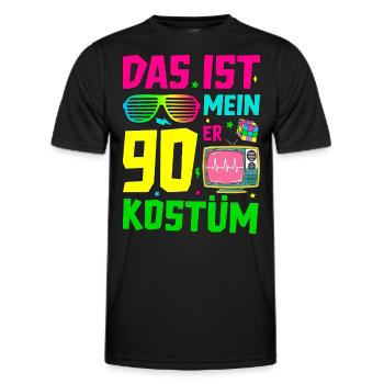 Das ist mein 90er Kostüm - Männer Funktions-T-Shirt - Schwarz - Vorne - AI Model Male 178 dark (178cm)