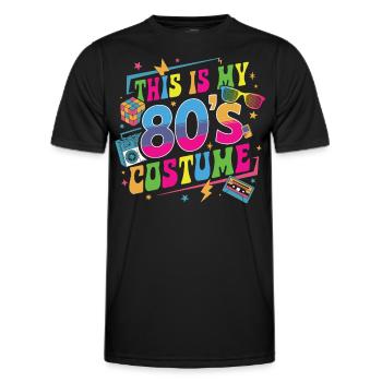 This Is My 80s Costume - Männer Funktions-T-Shirt - Schwarz - Vorne - AI Model Male 178 dark (178cm)