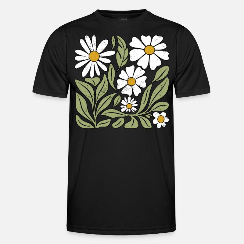 Gänseblümchen Blume Boho Blumen Männer Funktions-T-Shirt