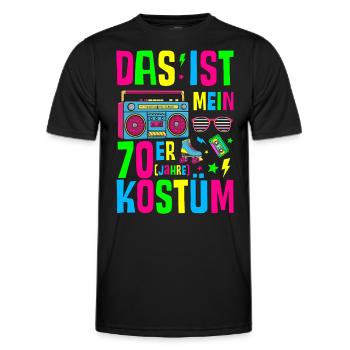 Das ist mein 70er Jahre Kostüm - Männer Funktions-T-Shirt - Schwarz - Vorne - AI Model Male 178 dark (178cm)