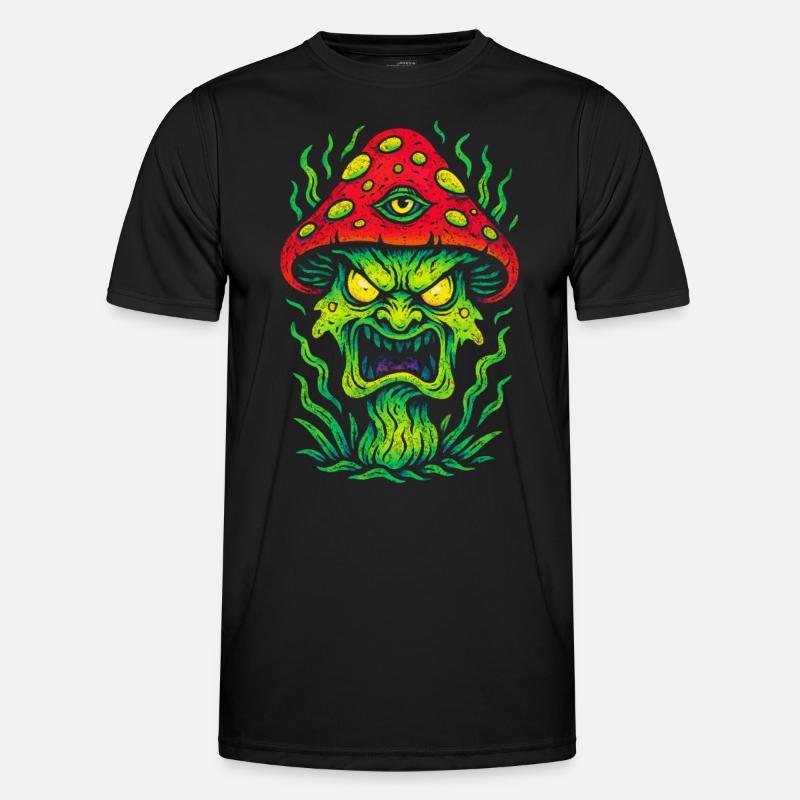 Psycho Toadstool with Third Eye - Men's Functional T-Shirt - black