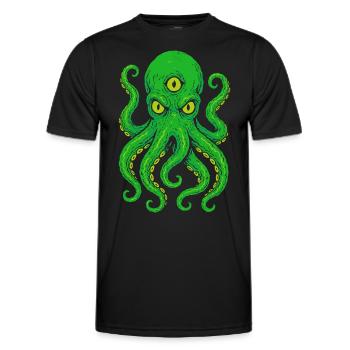 Tentacle Octopus with Third Eye Neon - Men's Functional T-Shirt - black - Front - AI Model Male 178 dark (178cm)