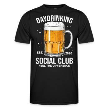 Bière du Social Club 2026 - T-shirt sport Homme - noir - Devant - AI Model Male 178 dark (178cm)