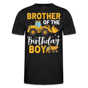 Frère du garçon d’anniversaire - T-shirt sport Homme - noir - Devant - AI Model Male 178 dark (178cm)