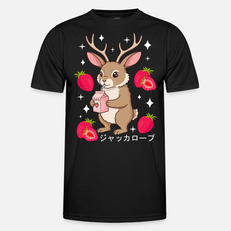 Jackalope Erdbeer Milchshake Männer Funktions-T-Shirt