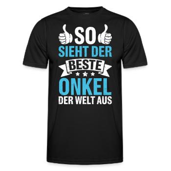 So Sieht Der Beste Onkel Der Welt Aus - Männer Funktions-T-Shirt - Schwarz - Vorne - AI Model Male 178 dark (178cm)