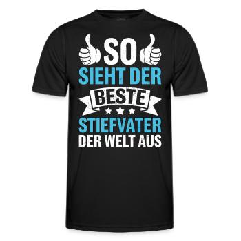 So Sieht Der Beste Stiefvater Der Welt Aus - Männer Funktions-T-Shirt - Schwarz - Vorne - AI Model Male 178 dark (178cm)
