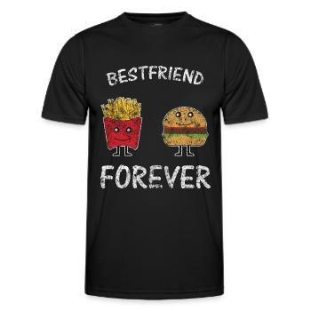 Meilleur repas des amis - T-shirt sport Homme - noir - Devant - AI Model Male 178 dark (178cm)