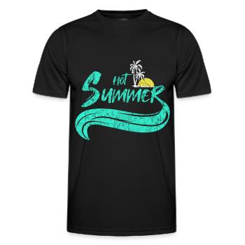 Strand - Männer Funktions-T-Shirt - Schwarz - Vorne - AI Model Male 178 dark (178cm)
