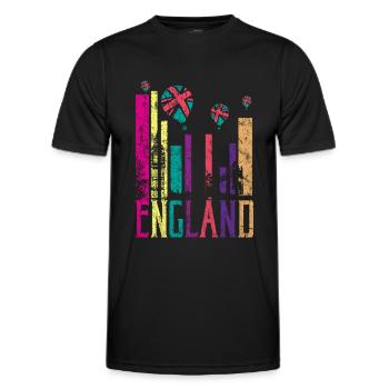 England UK Retro Vintage - Männer Funktions-T-Shirt - Schwarz - Vorne - AI Model Male 178 dark (178cm)