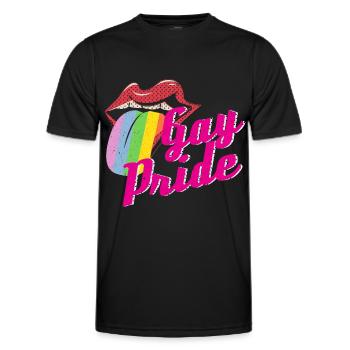 LGBT - T-shirt sport Homme - noir - Devant - AI Model Male 178 dark (178cm)
