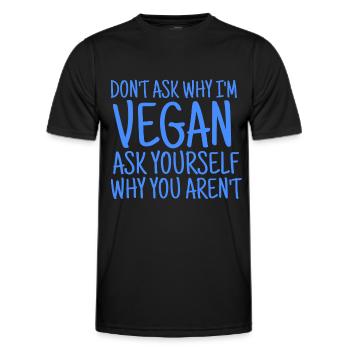 VEGAN VEGANER - T-shirt sport Homme - noir - Devant - AI Model Male 178 dark (178cm)
