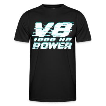 V8 - T-shirt sport Homme - noir - Devant - AI Model Male 178 dark (178cm)