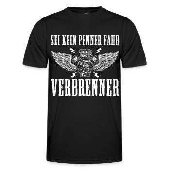 Sei kein Penner fahr Verbrenner Auto - Männer Funktions-T-Shirt - Schwarz - Vorne - AI Model Male 178 dark (178cm)