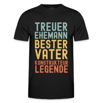 Ehemann Vater Legendärer Konstrukteur - Männer Funktions-T-Shirt - Schwarz - Vorne - AI Model Male 178 dark (178cm)