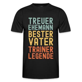 Ehemann Vater Legendärer Trainer retro vintage - Männer Funktions-T-Shirt - Schwarz - Vorne - AI Model Male 178 dark (178cm)