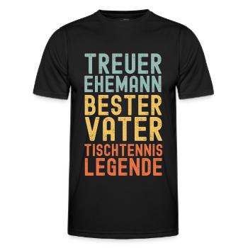 Ehemann Vater Tischtennis Legende Retro Vintage - Männer Funktions-T-Shirt - Schwarz - Vorne - AI Model Male 178 dark (178cm)