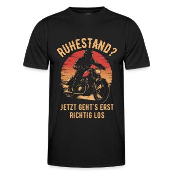 Motorrad Vintage Pensionär Rentner - Männer Funktions-T-Shirt - Schwarz - Vorne - AI Model Male 178 dark (178cm)