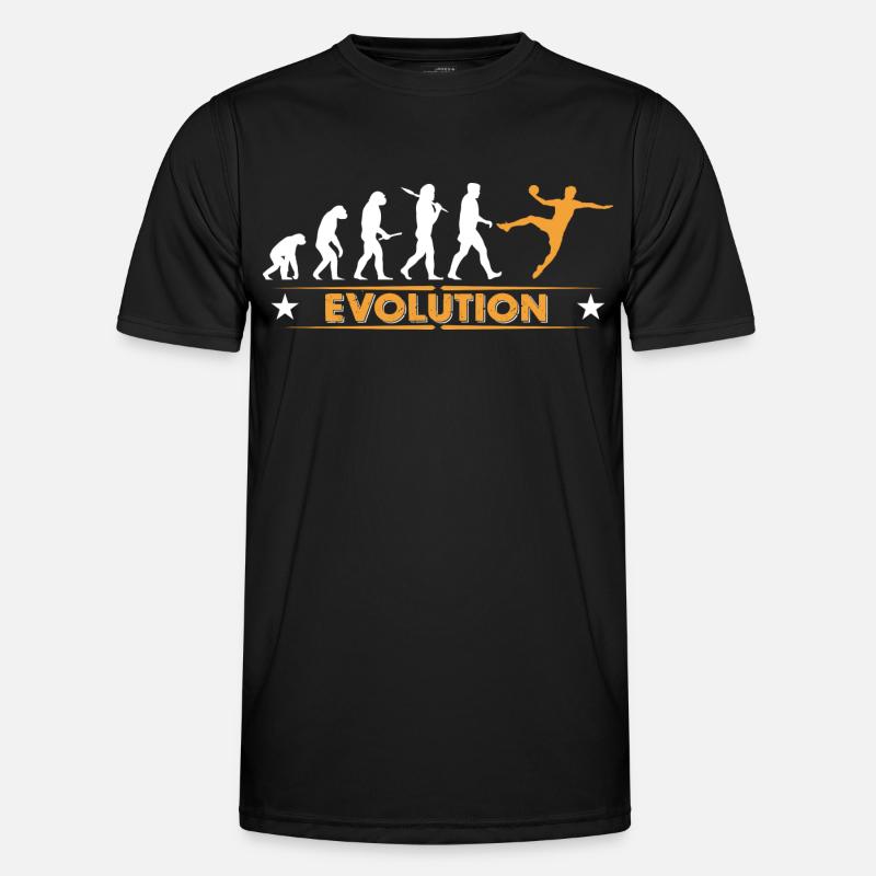 Handball Evolution - orange/weiss - Männer Funktions-T-Shirt - Schwarz
