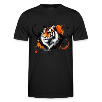 Buntes Aquarell Tiger - Männer Funktions-T-Shirt - Schwarz - Vorne - AI Model Male 178 dark (178cm)