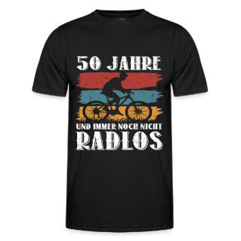 50 Geburtstag Fahrrad Bike Fahrradfahrer 50 Jahre - Männer Funktions-T-Shirt - Schwarz - Vorne - AI Model Male 178 dark (178cm)