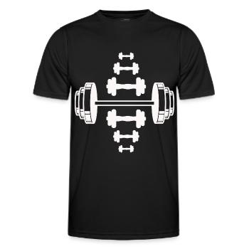 Musculation - Haltérophilie Fitness Workout Gym - T-shirt sport Homme - noir - Devant - AI Model Male 178 dark (178cm)