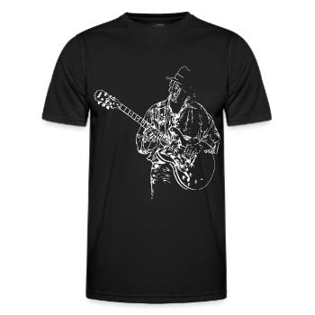 Guitariste de blues - T-shirt sport Homme - noir - Devant - AI Model Male 178 dark (178cm)