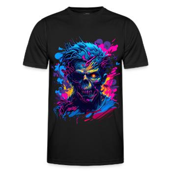 Zombie Head - Männer Funktions-T-Shirt - Schwarz - Vorne - AI Model Male 178 dark (178cm)