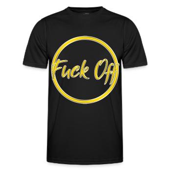fuck off - Männer Funktions-T-Shirt - Schwarz - Vorne - AI Model Male 178 dark (178cm)
