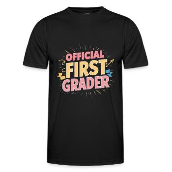 Official First Grader - Men's Functional T-Shirt - black - Front - AI Model Male 178 dark (178cm)