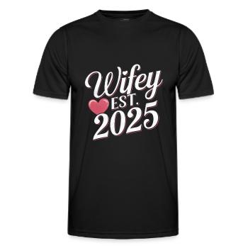 Wifey Est. 2025 - Männer Funktions-T-Shirt - Schwarz - Vorne - AI Model Male 178 dark (178cm)
