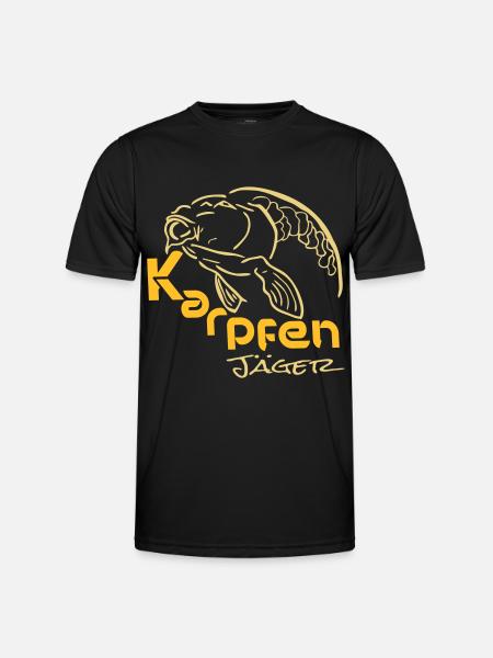 Karpfenjäger - Männer Funktions-T-Shirt - Schwarz