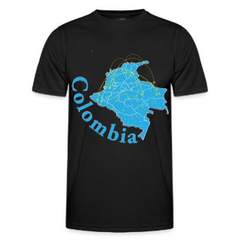Colombia Map Travel World Tour South America - Men's Functional T-Shirt - black - Front - AI Model Male 178 dark (178cm)