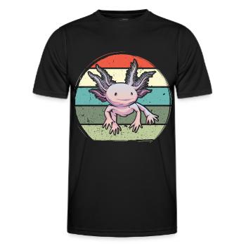 Axalotl retro Kawaii - Men's Functional T-Shirt - black - Front - AI Model Male 178 dark (178cm)