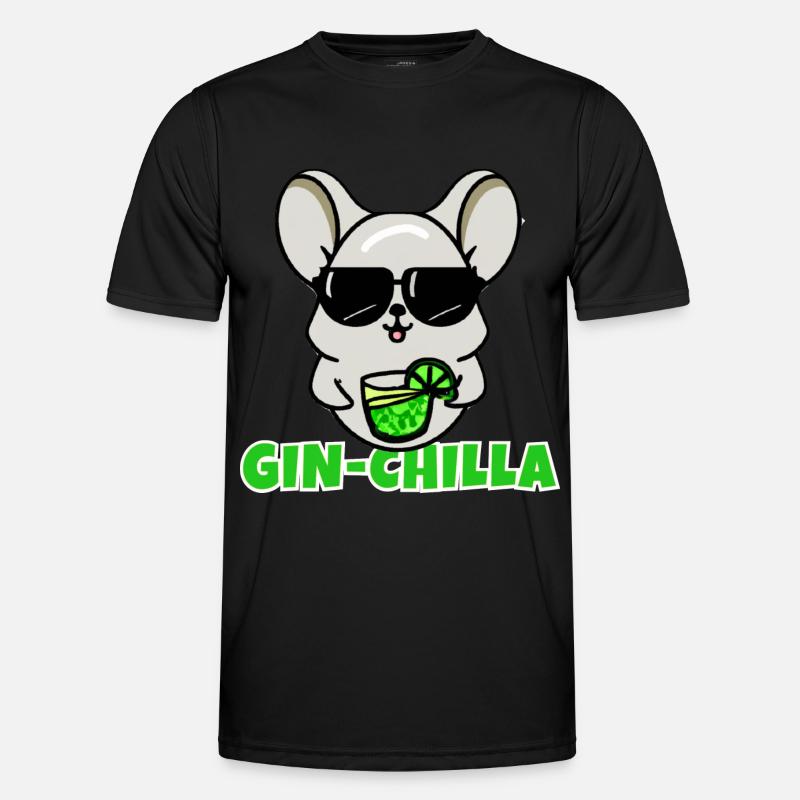 Gin- Chinchilla Gin - Männer Funktions-T-Shirt - Schwarz