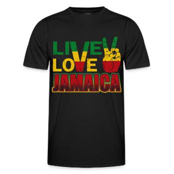 Jamaica Love Jamaica - Men's Functional T-Shirt - black - Front - AI Model Male 178 dark (178cm)