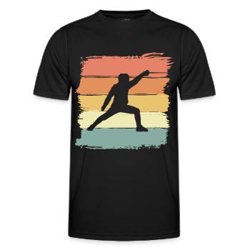 Fechten vintage retro Fechten Legende - Männer Funktions-T-Shirt - Schwarz - Vorne - AI Model Male 178 dark (178cm)