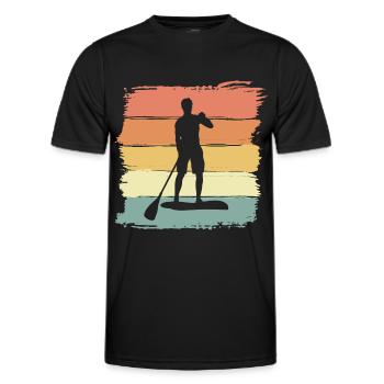 Paddleboard vintage retro Paddleboard Legen - Männer Funktions-T-Shirt - Schwarz - Vorne - AI Model Male 178 dark (178cm)