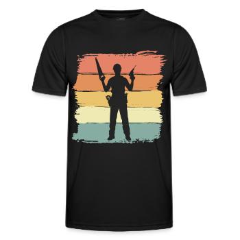 DIY Legend Rétro Vintage - T-shirt sport Homme - noir - Devant - AI Model Male 178 dark (178cm)