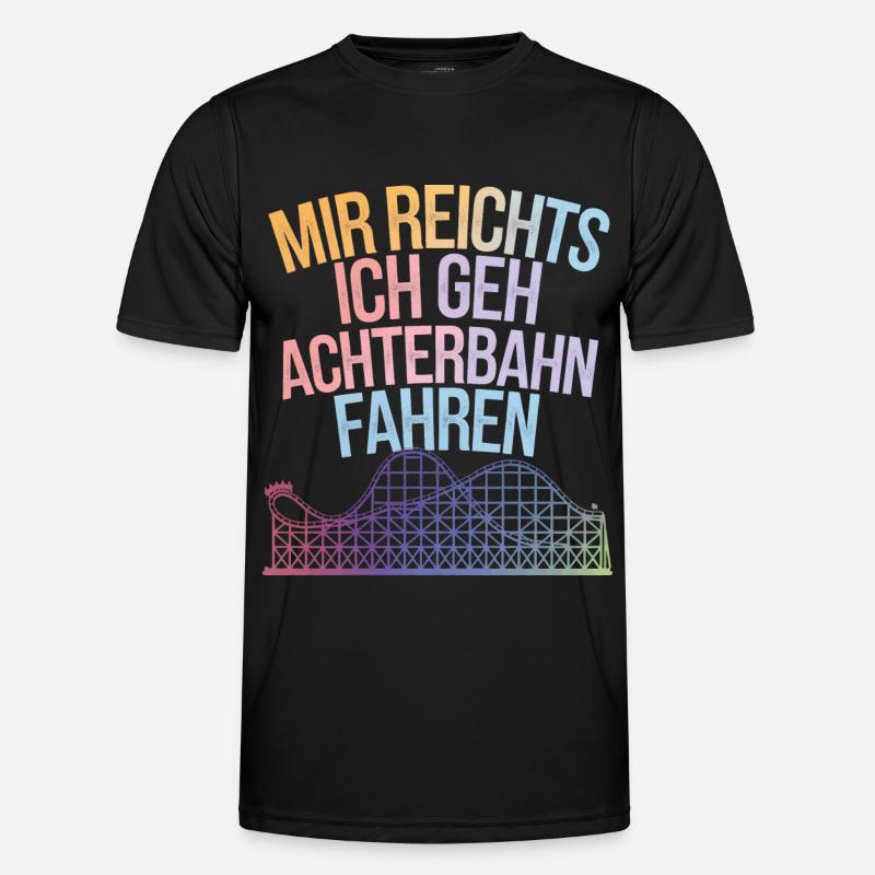 Achterbahn Freizeitpark Roller Coaster - Männer Funktions-T-Shirt - Schwarz