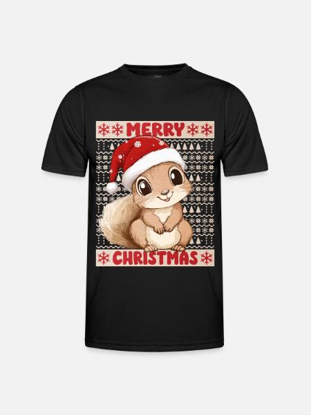 Écureuil Moche Noël Noël Doux Noël - T-shirt sport Homme - noir