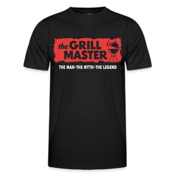 The Grillmaster BBQ Grillen Kultspruch - Männer Funktions-T-Shirt - Schwarz - Vorne - AI Model Male 178 dark (178cm)