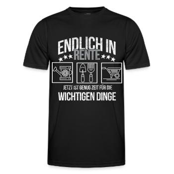 Rentner Hobbygärtner Ruhestand und Gartenarbeit - Männer Funktions-T-Shirt - Schwarz - Vorne - AI Model Male 178 dark (178cm)