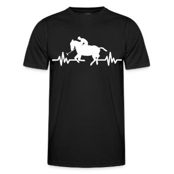 Heartbeat Horse Stallion Jument Ross Polo - T-shirt sport Homme - noir - Devant - AI Model Male 178 dark (178cm)