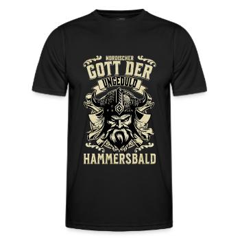 NORDISCHER GOTT DER UNGEDULD HAMMERSBALD - Männer Funktions-T-Shirt - Schwarz - Vorne - AI Model Male 178 dark (178cm)