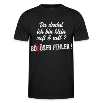 Du Denkst Ich Bin Klein Lieb Und Nett Böser Fehler - Männer Funktions-T-Shirt - Schwarz - Vorne - AI Model Male 178 dark (178cm)