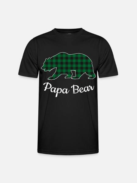 Papa Bear - Männer Funktions-T-Shirt - Schwarz