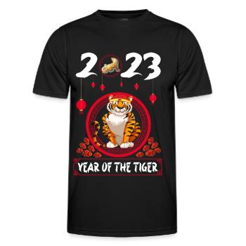 Year of the Tiger 2023 - Chinesisches Neujahrsfest - Männer Funktions-T-Shirt - Schwarz - Vorne - AI Model Male 178 dark (178cm)